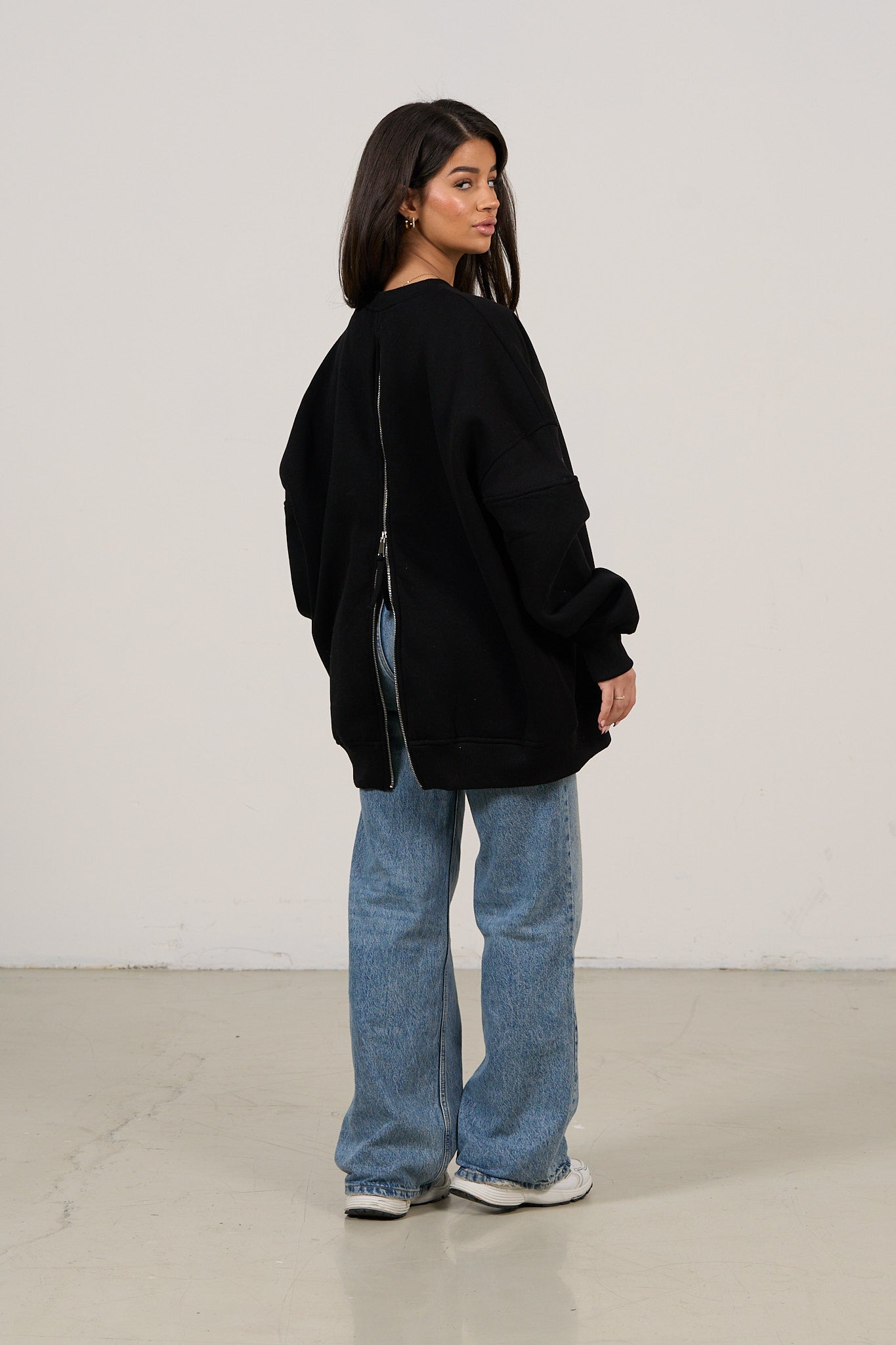 Oversized Back-Zip Sweater