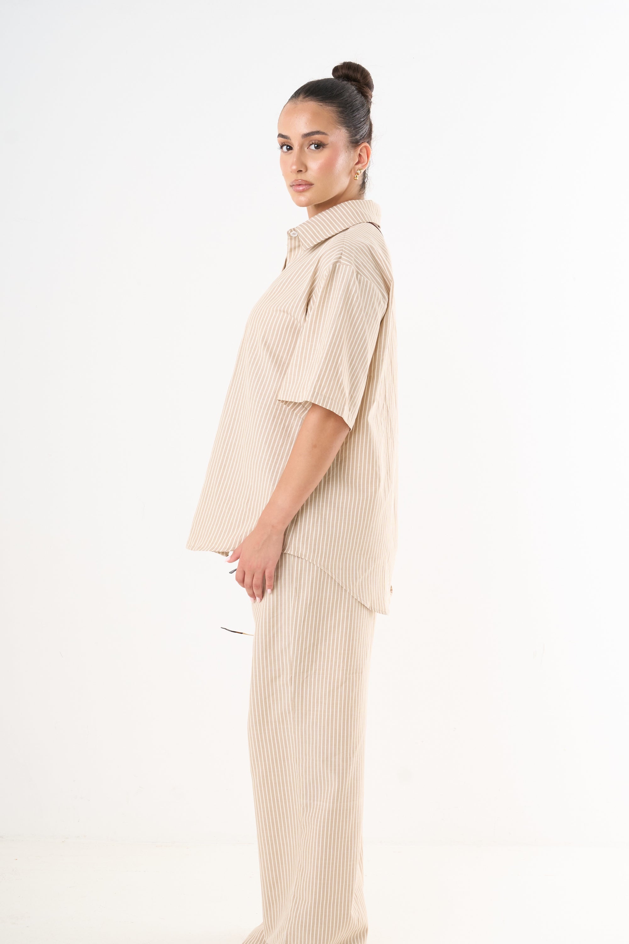 Striped Half-Sleeve Set