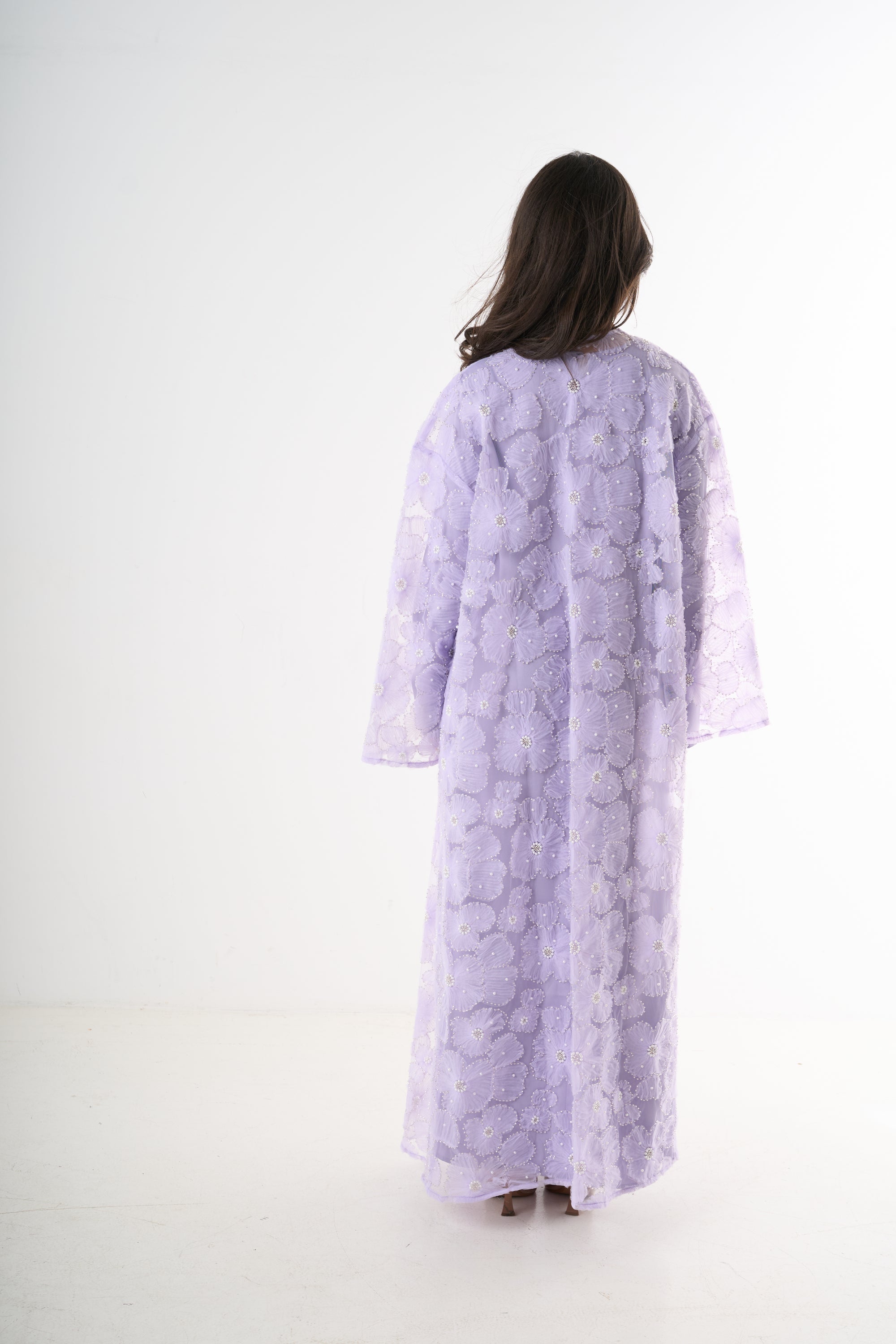 Luxury Flower Abaya 3-Piece Set