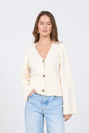 Buttoned Knit Cardigan