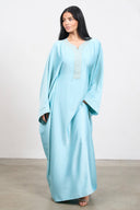 Abaya with inner belt - Blue