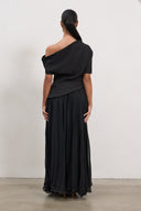 Asymmetrical Draped Top – Black