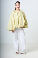 Blouse With Balloonsleeves - Light Green