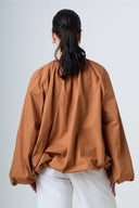 Blouse With Balloonsleeves - Orange
