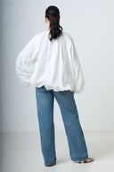 Blouse With Balloonsleeves - White