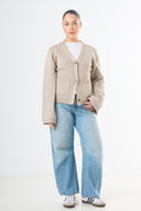 Buttoned Knit Cardigan