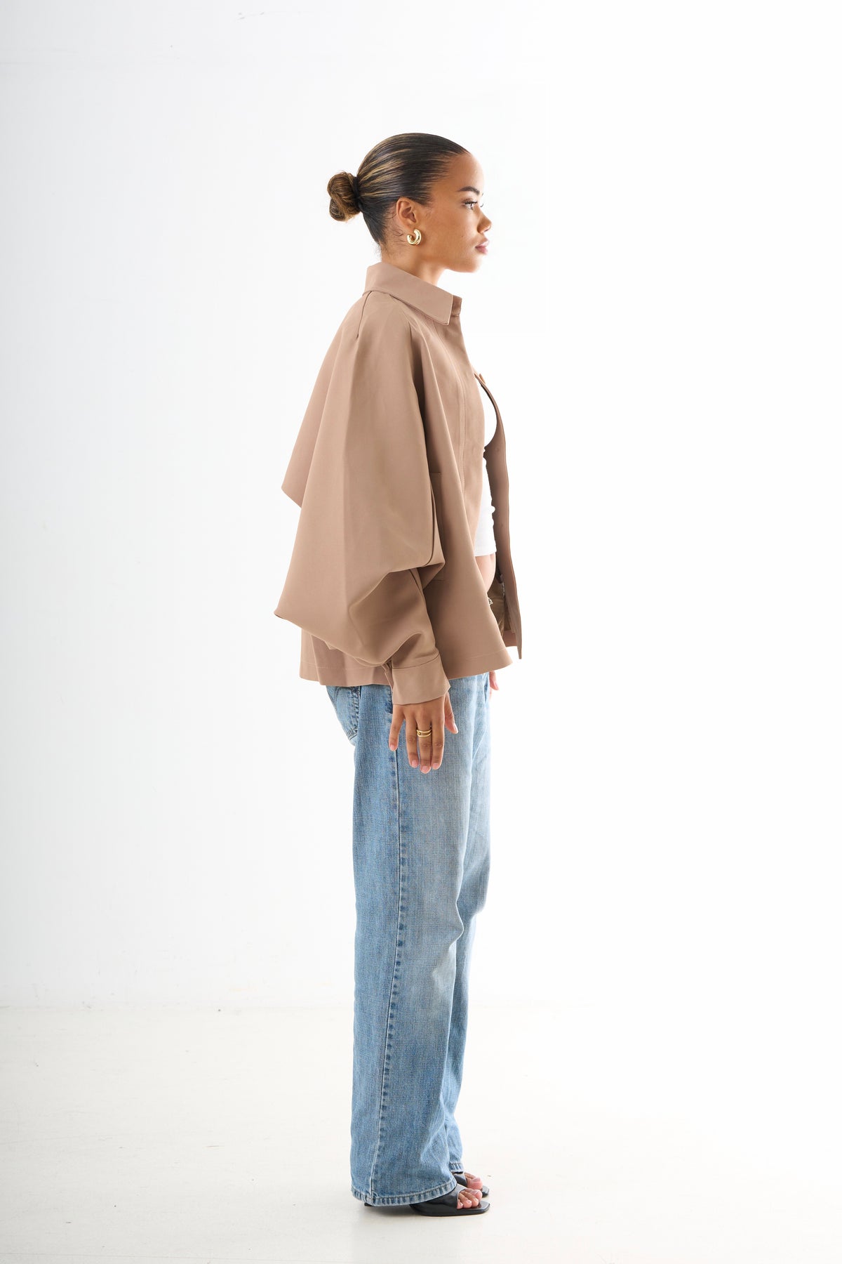 Cape Oversized Jacket - Camel-6