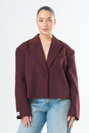 Cropped Wrap Blazer - Bordeaux