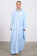 Crystal Button Abaya – Blue