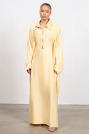 Crystal Button Abaya – Yellow