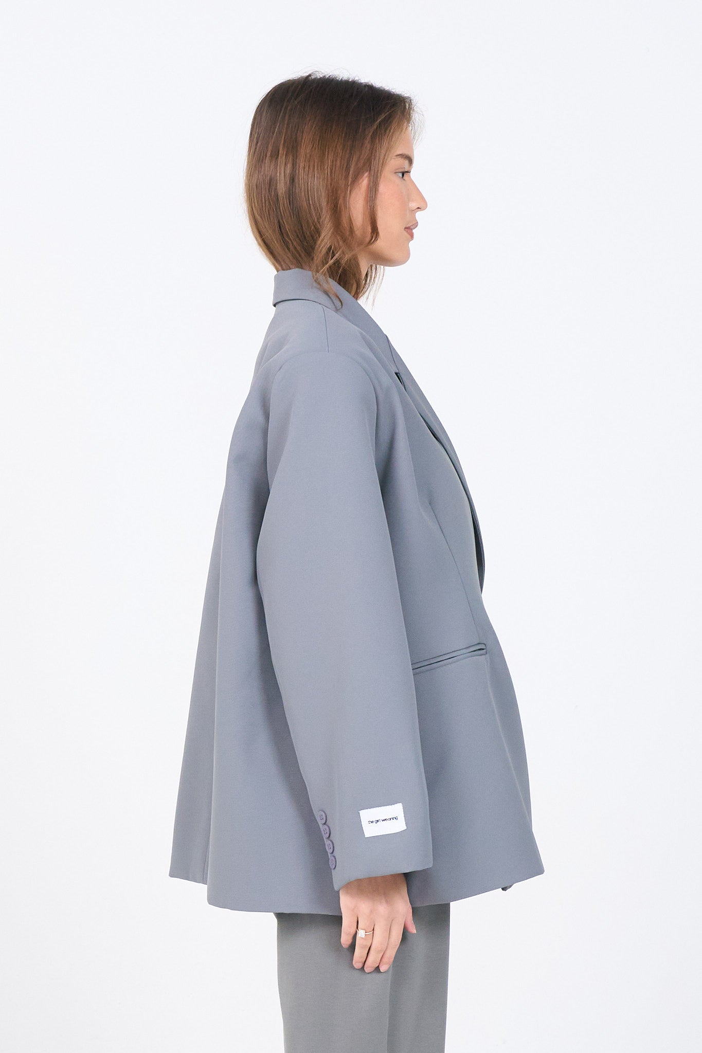 Dad Oversized Blazer - Grey-3
