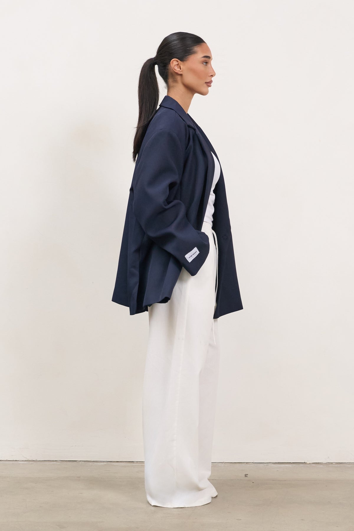 Dad Oversized Blazer – Marineblau-6