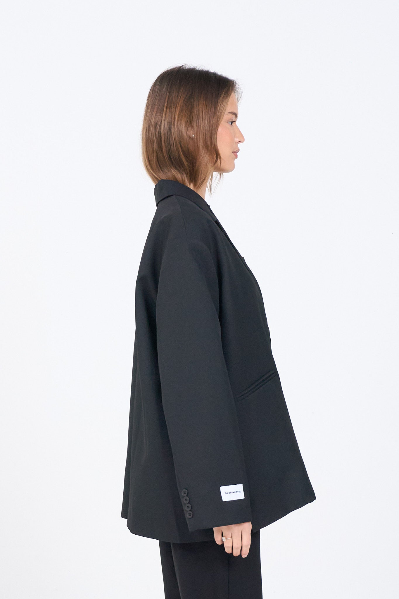 Dad Oversized Blazer – Schwarz-5