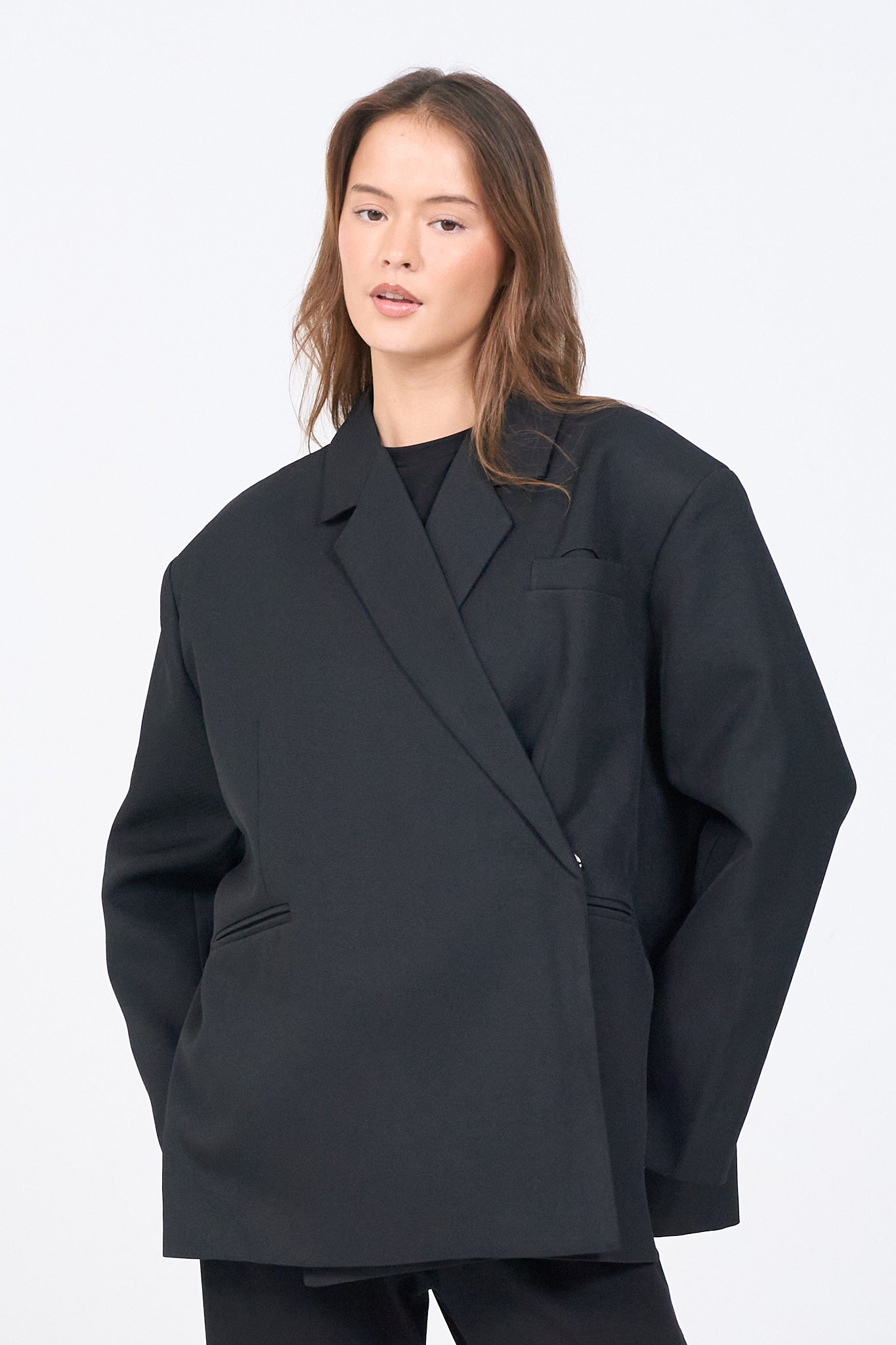 Dad Oversized Blazer – Schwarz