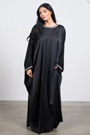 Diamond Tie Abaya Dress – Black