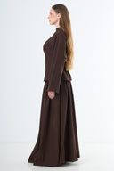 Double Button Two-Piece Set - Brown