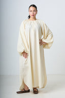 Dress With Balloonsleeves - Cream