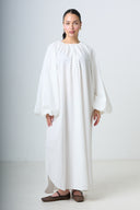Dress With Balloonsleeves - White