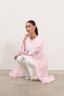 Floral Lace Abaya - Pink