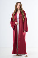 Flow Open Abaya - Bordeaux