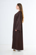 Flow Open Abaya - Brown