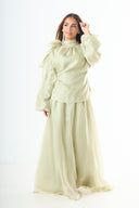 Glossy maxi skirt - Green