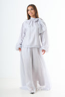 Glossy maxi skirt - Blue