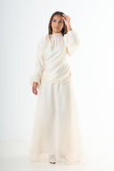 Glossy maxi skirt - Cream