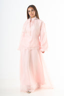 Glossy maxi skirt - Pink