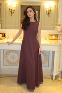 Half Sleeves Dress - Aubergine
