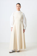 Half Sleeves Dress - Cream