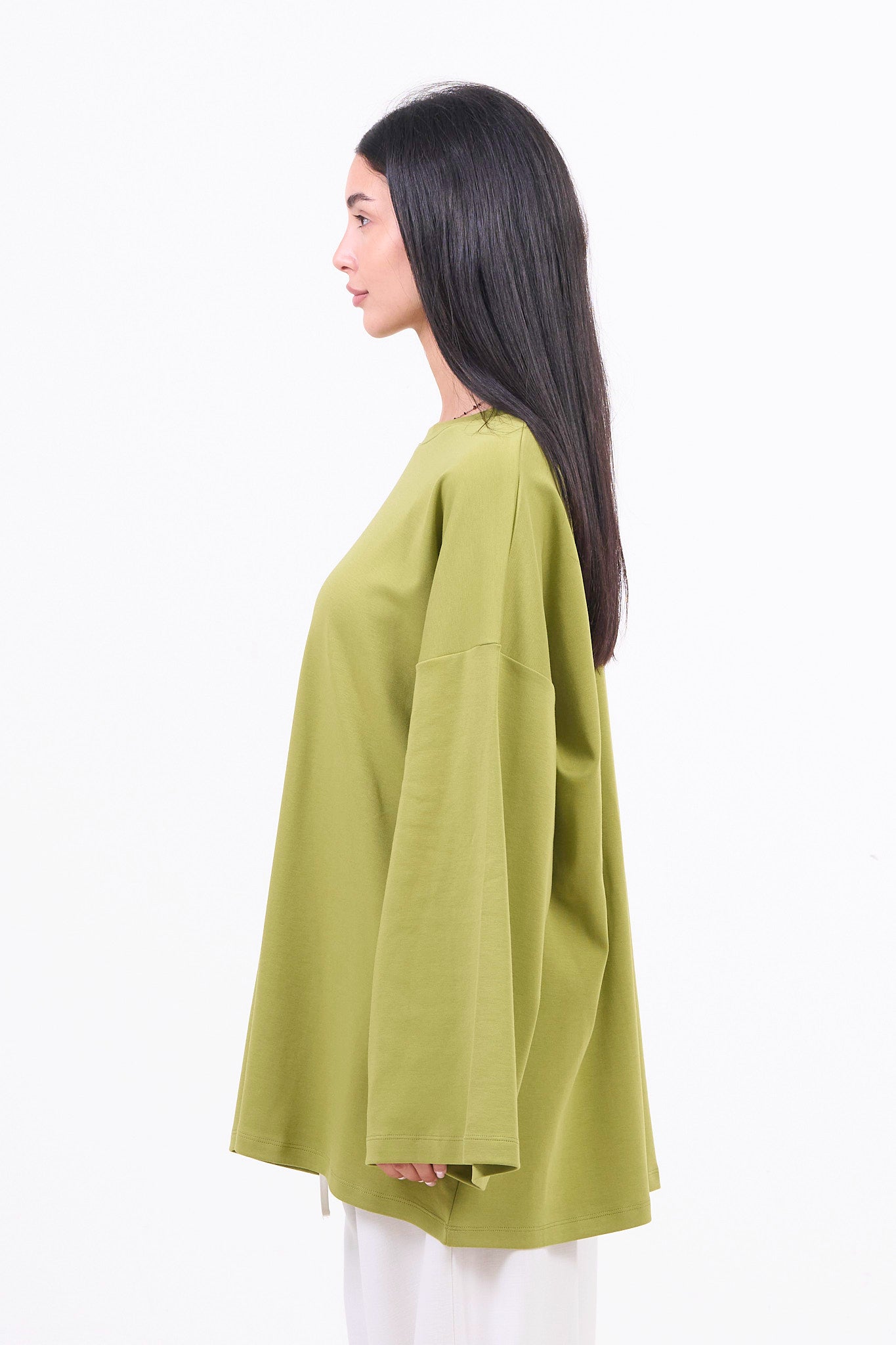 Heavyweight Oversized Long-Sleeved T-shirt - Pistachio-6