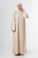 High Neck Abaya - Beige