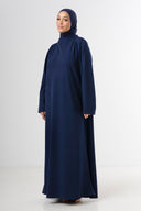 High Neck Abaya - Navy