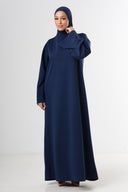 High Neck Abaya - Navy