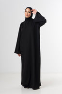 High Neck Abaya - Black