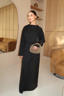 Two-Piece Wrap Skirt Set - Black