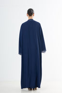 Lace Abaya Set - Navy