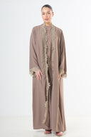 Lace Abaya Set - Taupe