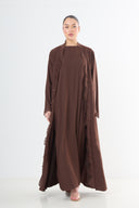 Lace Abaya Set - Brown