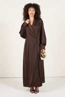Maxi Wrap Dress - Brown