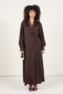 Maxi Wrap Dress - Brown