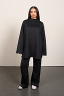 Modest High Neck Set - Black