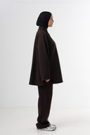 Modest High Neck Set - Dark Brown