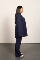 Modest High Neck Set - Navy