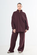 Oversized Cotton Tracksuit - Bordeaux