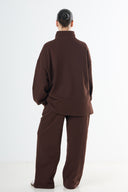 Oversized Cotton Tracksuit - Brown