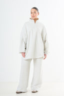 Oversized Cotton Tracksuit - Light Grey