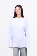 Oversized Langarm-T-Shirt – Weiß