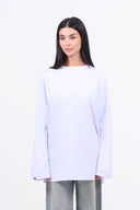 Oversized Langarm-T-Shirt – Weiß